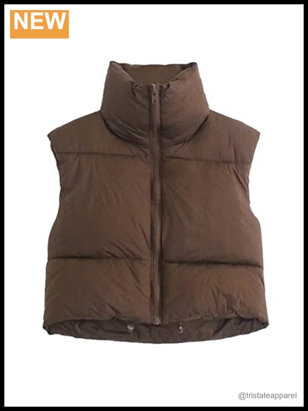 Women Cropped Puffer Vest Lightweight Sleeveless Quilted Zip Warm Gilet